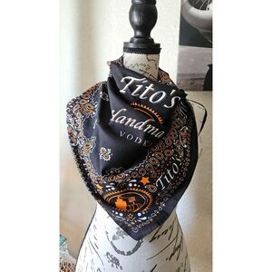 Tito's vodka Black & Orange Scarf Bandanna